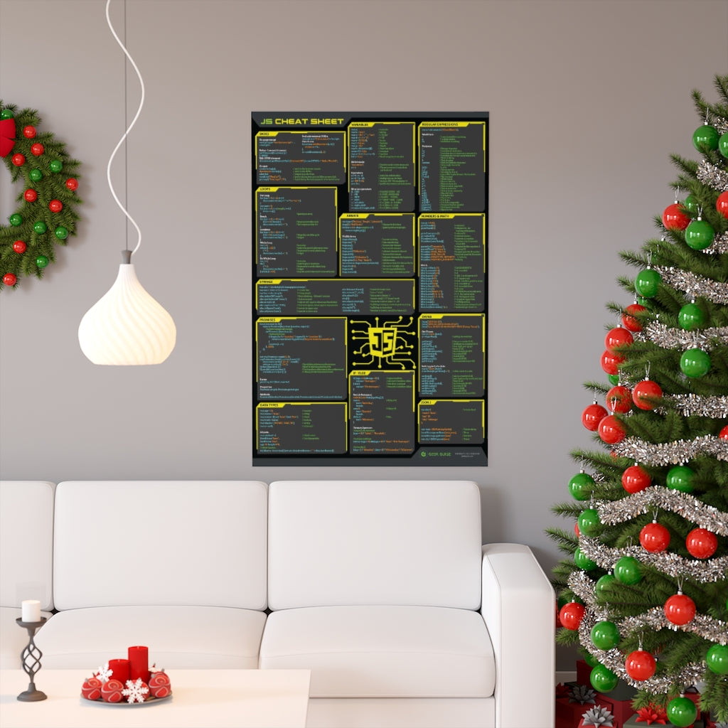 Javascript Cheat Sheet Poster – Geek Guise